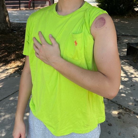 POLO RALPH LAUREN MEN CLASSIC FIT CREW NECK CHEST POCKET T SHIRT GREEN LIME PONY - Picture 11 of 16